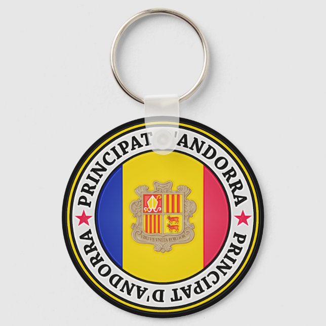 Andorra Round Emblem Key Ring (Front)
