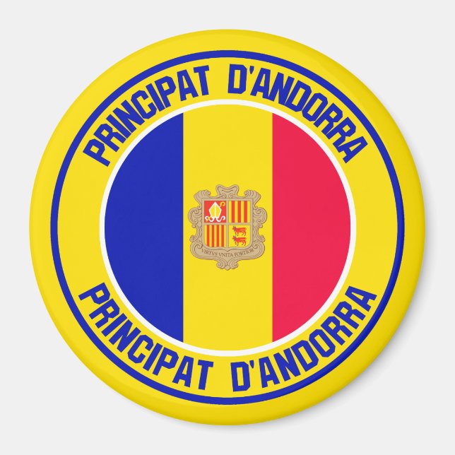 Andorra Round Emblem Magnet (Front)