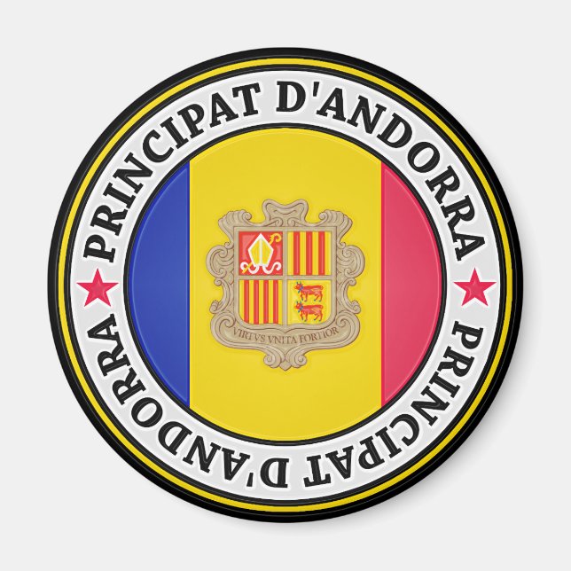 Andorra Round Emblem Magnet (Front)