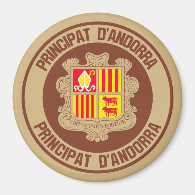 Andorra Round Emblem Magnet (Front)