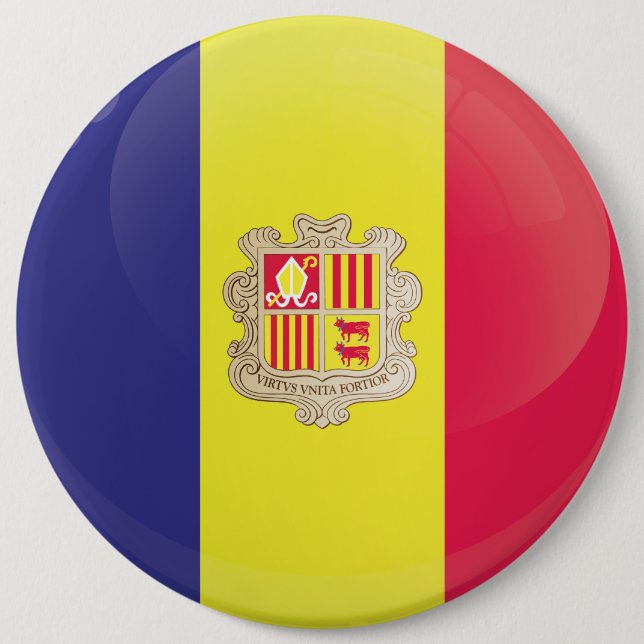Andorra  Round Icon Flag 6 Cm Round Badge (Front)