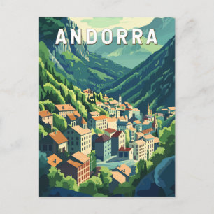 Andorra Travel Art Vintage Postcard