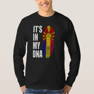 Andorran And Macedonian Mix DNA Heritage Flag T-Shirt