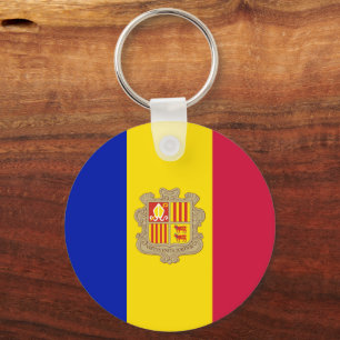 Andorran flag & Andorra holiday, travel / sports Key Ring