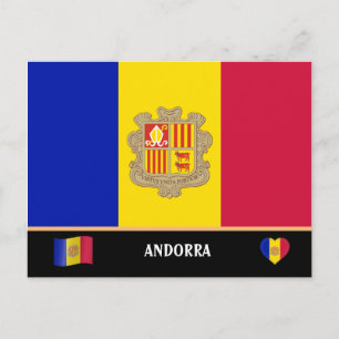 Andorran Flag & Andorran country travel / Andorra Postcard