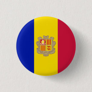 Andorran Flag, Flag of Andorra 3 Cm Round Badge