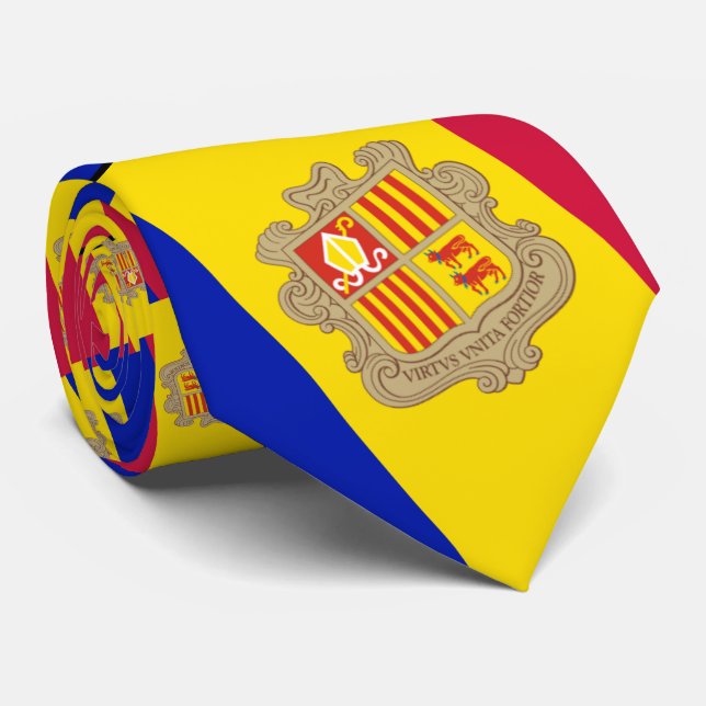 Andorran Flag, Flag of Andorra Tie (Rolled)