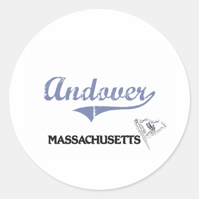 Andover Massachusetts City Classic Round Sticker (Front)