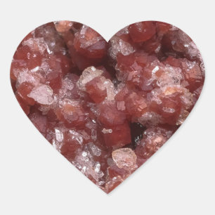 Andradite Garnet and Calcite Cluster  Heart Sticker