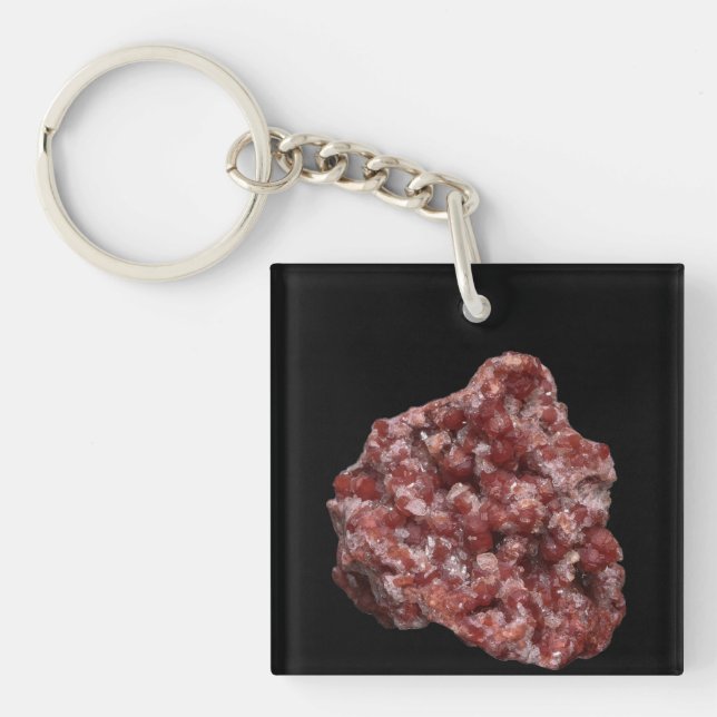 Andradite Garnet and Calcite Cluster Key Ring (Front)
