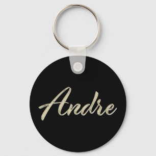 Andre Name whitegold Button Schlüsselanhänger Key Ring
