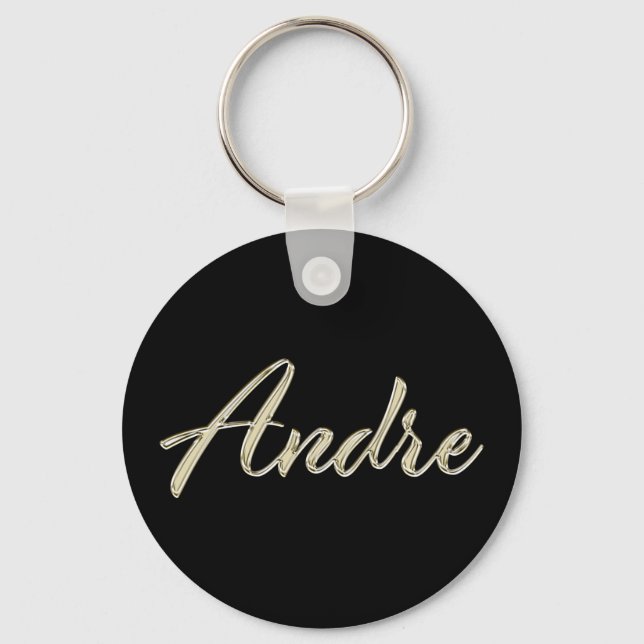 Andre Name whitegold Button Schlüsselanhänger Key Ring (Front)