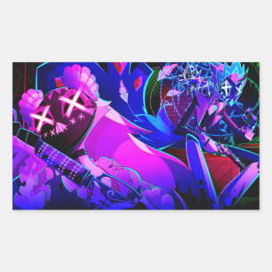 Andre & Stella Halloween Slasher   Helluva Boss   Rectangular Sticker