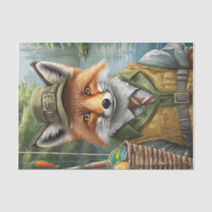 Andre the Fishing Fox, Outdorrsman, Sportsman Tissue Paper