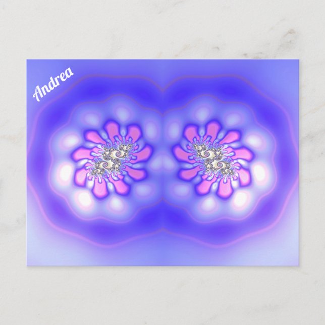 ANDREA ~ 3D Fractal Design ~ Pink Blue Mauve ~ Postcard (Front)