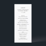 Andrea Black White Elegant Wedding Program<br><div class="desc">Traditional and elegant wedding program featuring a minimalist layout with a your monogram at the top along with your details in a classic serif font. The colour theme is black and white and may be changed to any colours you choose in the design editing tool. This simple and minimal program...</div>