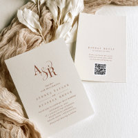 ANDREA Boho Cream QR Code Classic Elegant Wedding