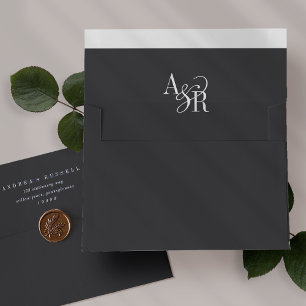 ANDREA Bold Dark Grey Wedding Invitation Envelopes