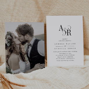 ANDREA Chic Simple Modern Minimalist Photo Wedding Invitation
