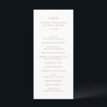 Andrea Gold Elegant Wedding Program<br><div class="desc">Traditional and elegant wedding program featuring a minimalist layout with a your monogram at the top along with your details in a classic serif font. The colour theme is gold and white and may be changed to any colours you choose in the design editing tool. This simple and minimal program...</div>