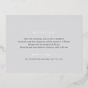 Andrea Grey Elegant Wedding Foil Enclosure Card