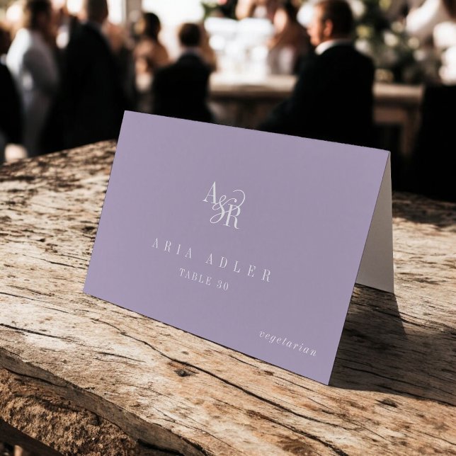 ANDREA Lavender Purple Minimal Wedding Place Cards (ANDREA Lavender Purple Minimal Wedding Place Cards)