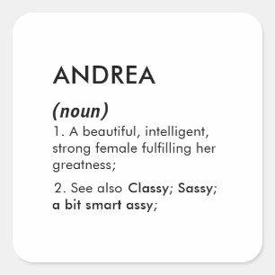 Andrea name, Editable name, Custom name Square Sticker