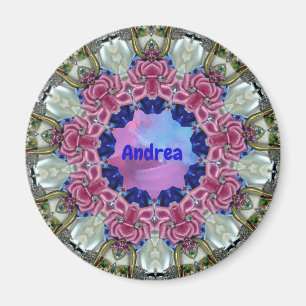 ANDREA ~ Personalised Easter Pattern Fractal ~ Magnet