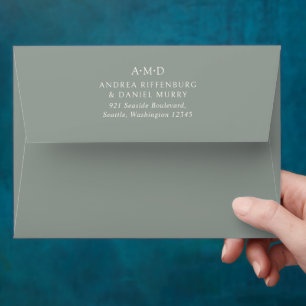 Andrea Sage Green Elegant Wedding Envelope