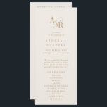 ANDREA Simple Boho Gold Cream Minimalist Wedding Program<br><div class="desc">This simple boho gold and cream minimalist wedding program from the Andrea Collection is perfect for a modern wedding. The timeless and elegant design features a fancy script monogram in gold and ivory with a unique vintage feel. Include the names of the couple, the wedding date and location, thank you...</div>
