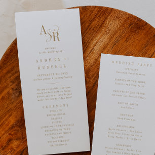 ANDREA Simple Gold Minimal Elegant Formal Wedding Program