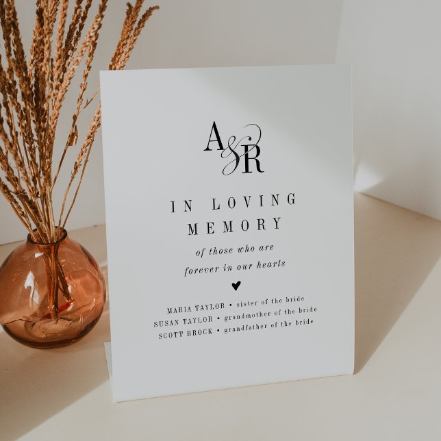 ANDREA Simple In Loving Memory Wedding Memorial Pedestal Sign (ANDREA Simple In Loving Memory Wedding Memorial Pedestal Sign)
