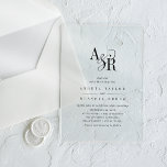 ANDREA Simple Modern Minimalist Classic Wedding Acrylic Invitations<br><div class="desc">These simple modern minimalist classic wedding acrylic invitations are perfect for a modern wedding.

The classic and elegant design features a fancy bold monogram with a unique industrial feel.</div>