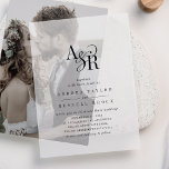 ANDREA Simple Modern Minimalist Classic Wedding Vellum Invitations<br><div class="desc">These simple modern minimalist classic wedding vellum invitations are perfect for a modern wedding.

The classic and elegant design features a fancy bold monogram with a unique industrial feel.

This listing is for the vellum card layer only. Photo card sold separately here: https://www.zazzle.com/256175176992021211</div>