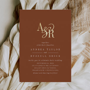 ANDREA Terracotta Gold Foil Formal Elegant Wedding