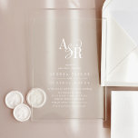 ANDREA White Modern Minimalist Classic Wedding Acrylic Invitations<br><div class="desc">These white modern minimalist classic wedding acrylic invitations are perfect for a modern wedding.

The classic and elegant design features a fancy bold monogram with a unique industrial feel.</div>