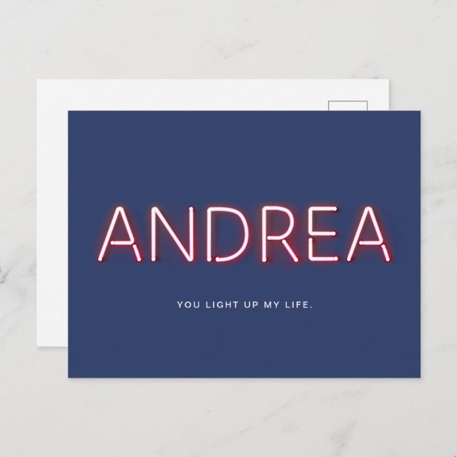 Andrea You Light Up My Life Neon Lights Postcard (Front/Back)