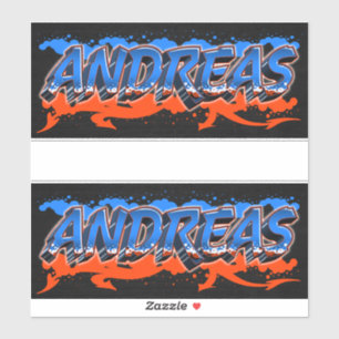 Andreas First Name Graffiti Sticker