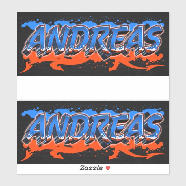 Andreas First Name Graffiti Sticker (Sheet)