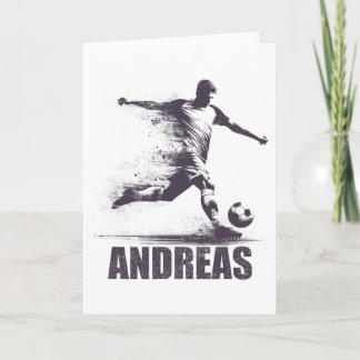 Andreas Soccer Boys Personalised First Name Andrea Card