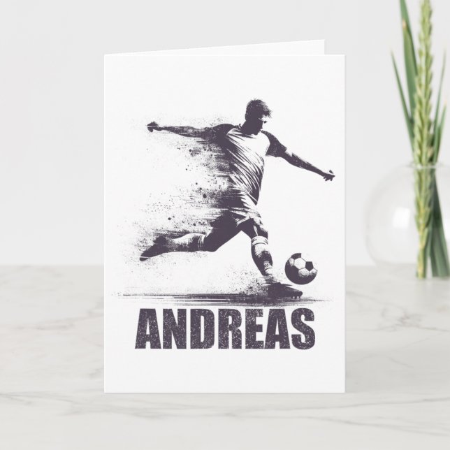Andreas Soccer Boys Personalised First Name Andrea Card (Front)