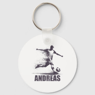 Andreas Soccer Boys Personalised First Name Andrea Key Ring