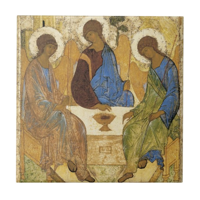 Andrei Rublev Iconic Trinity Angels Abraham Bible Ceramic Tile (Front)