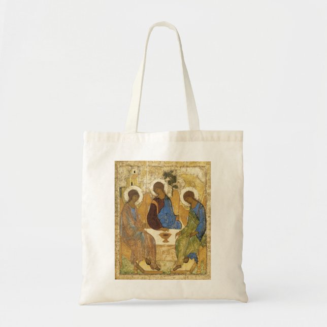 Andrei Rublev Iconic Trinity Angels Abraham Bible Tote Bag (Front)