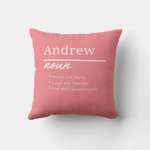 Andrew, Boy Personalised Name Definition Cushion