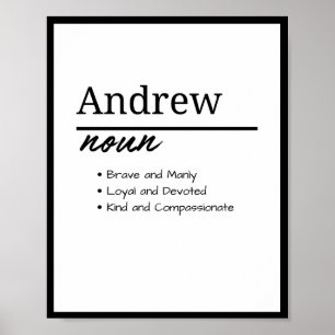 Andrew, Boy Personalised Name Definition Poster