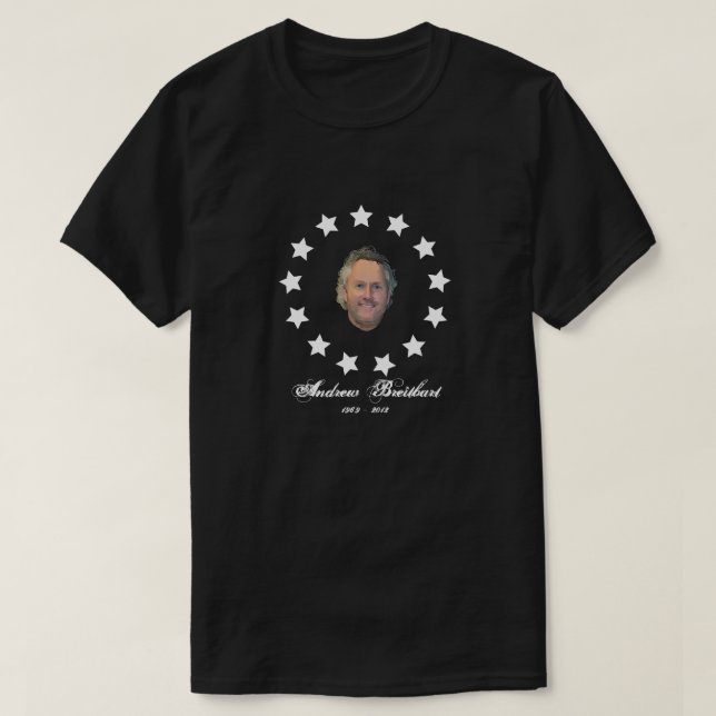 Andrew Breitbart Tribute - Colonial Flag Style T-Shirt (Design Front)