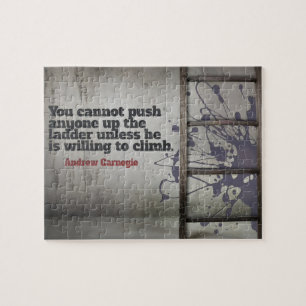 Andrew Carnegie Inspirational Quote "Push up" Jigsaw Puzzle