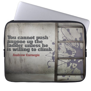 Andrew Carnegie Inspirational Quote "Push up" Laptop Sleeve