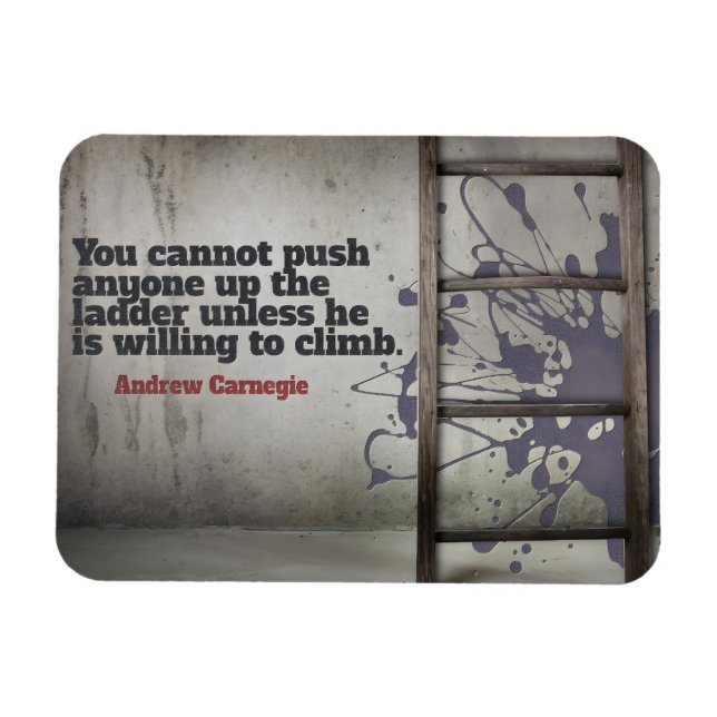 Andrew Carnegie Inspirational Quote "Push up" Magnet (Horizontal)